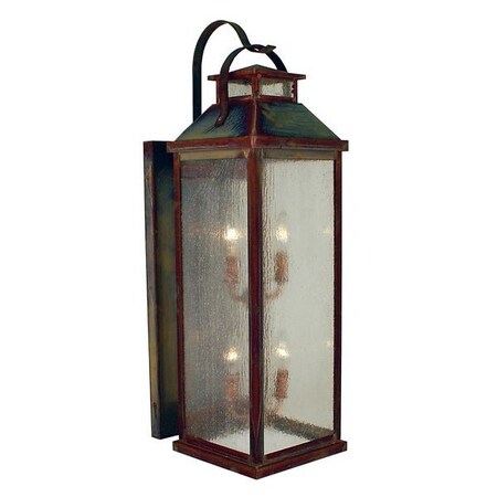 Arroyo Craftsman 9" Canterbury Wallmount, Raw Copper, Amber Mica Glass CAB-9M-RC